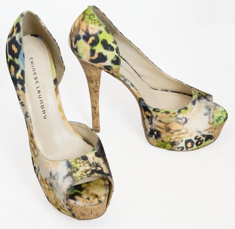 Chinese Laundry Heels - Women's Shoes Green Leopard Print
